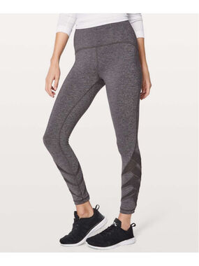 LULULEMON Motionful 25" Heathered Black Leggings, Athletic Pants, Sz 6